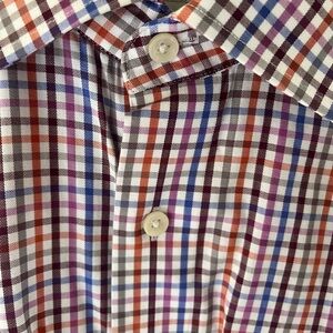 Gingham check pattern button-up